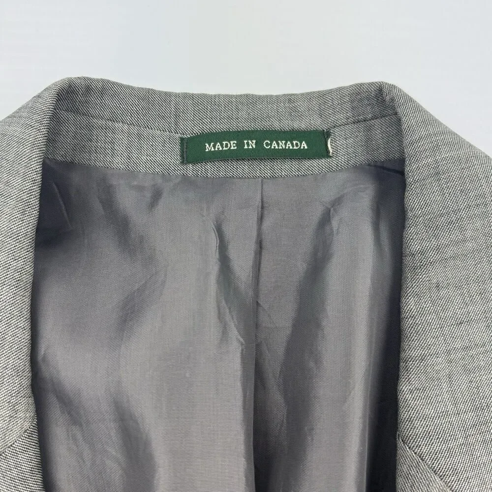 Lauren Ralph Lauren Gray Wool Suit Jacket Blazer Sport Coat 46XL Made Canada